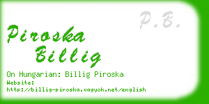 piroska billig business card